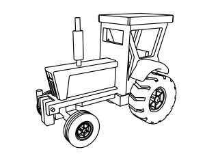 Wooden Tractor Toy Persp Coloring Page