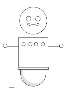 Basic Robot Style Coloring Page