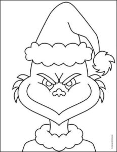 Easy How to Draw the Grinch Tutorial Video and Grinch Coloring Page|wecoloringpage