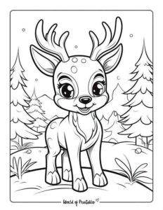 Reindeer Coloring Pages Cute|wecoloringpage