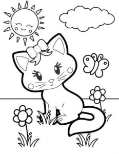 Cute Cat Coloring Page - Free Printable|wecoloringpage