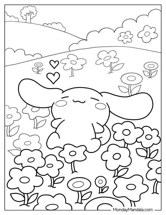 Adorable Cinnamoroll Coloring Pages