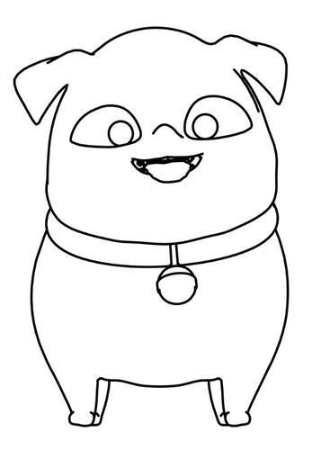 Cartoon Puppy Dog Bold Line Coloring Pages