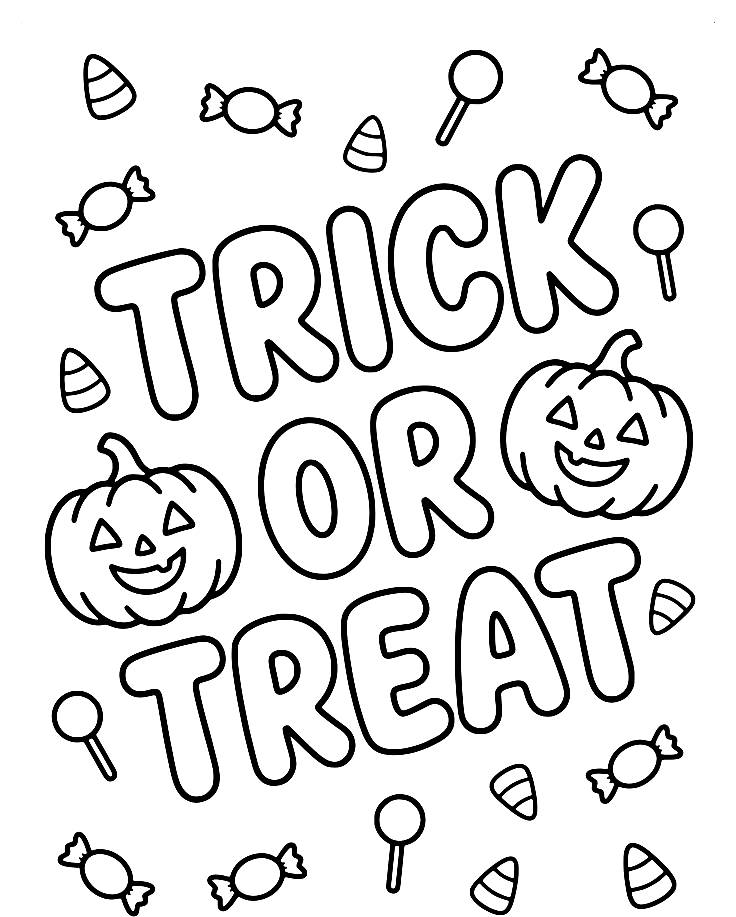 Cute Halloween Coloring Page For Kids (printable Pdf)