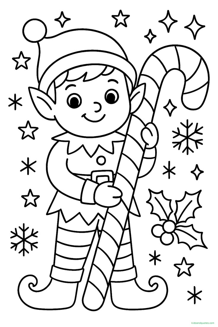 Elf On The Shelf Coloring Pages