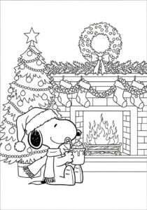 Free printable Fun Snoopy De Navidad Coloring Pages coloring page sheet